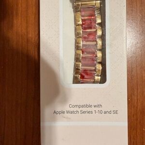 Elegant Gold and Red Watch Band for Apple Watch